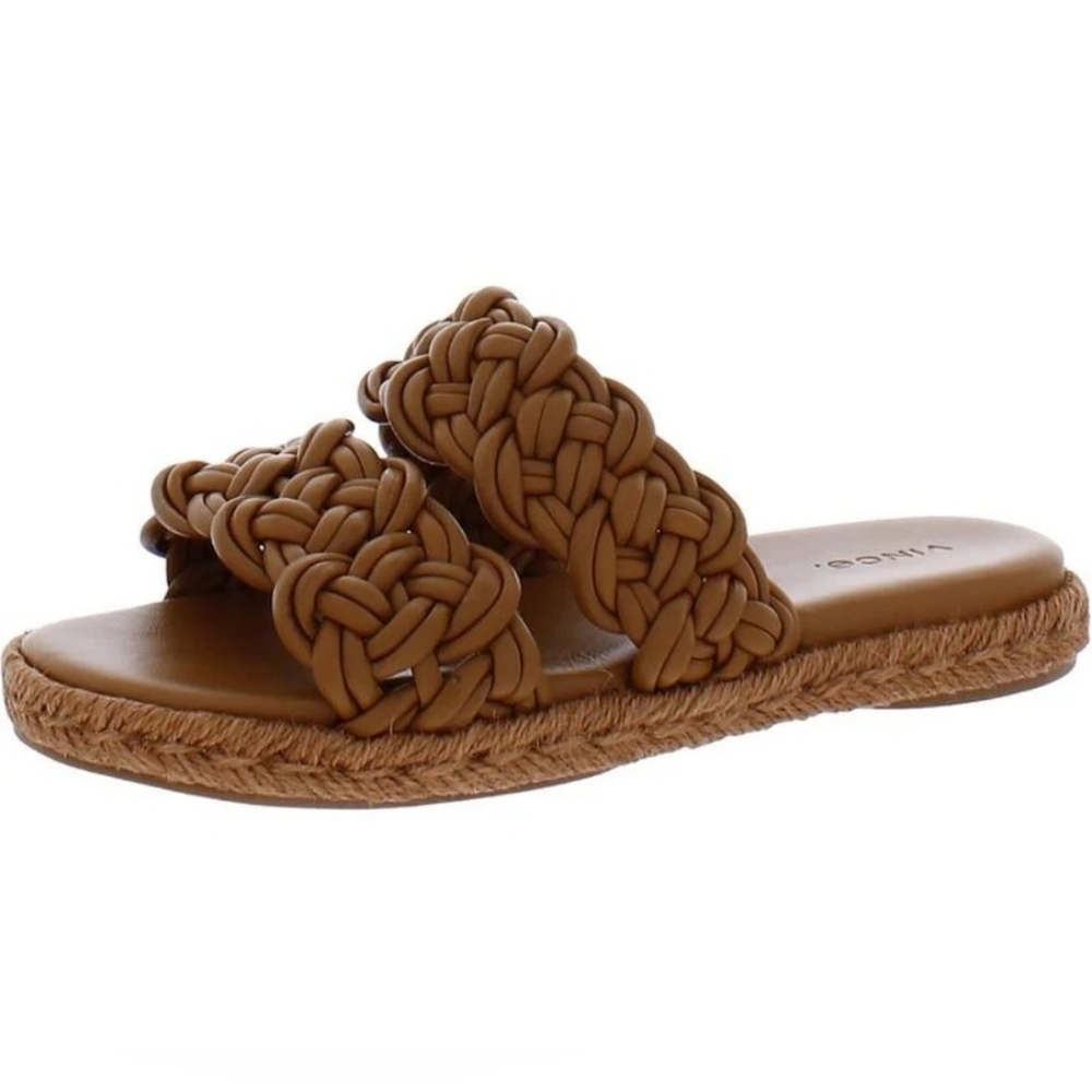 VINCE Sullivan Tan Braided Sandals Sz 9 NWT